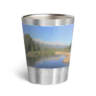 Rami's SouvenirsのROCKY MOUNTAIN - white logo Thermo Tumbler