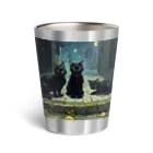 おかづあいのねこちゅうしんの黒の三頭政治 Thermo Tumbler