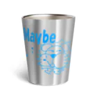 ワン太フルのTシャツ屋さんのライオン君 Maybe ブルー Thermo Tumbler