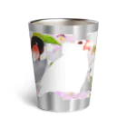 KINAKOLab@SUZURIの文鳥と桜 Thermo Tumbler