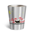 にゃーにゃー組@LINEスタンプ＊絵文字販売中！の黒猫＊夜のお散歩♪ Thermo Tumbler