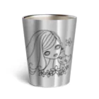 neko*neko*の猫と女の子 1 黒 Thermo Tumbler