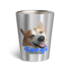 ハートのしっぽコーギーグッズ屋さん♡のウィンク コーギーサーモタンブラー青 Thermo Tumbler