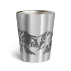 まつのき商店の槍穂高連峰　黒ペン Thermo Tumbler