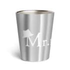 - nanacorium -のクールなMr.moon 白色ロゴ Thermo Tumbler