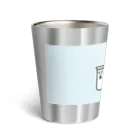 うえたに夫婦のビーカーくんロゴ水色背景 Thermo Tumbler