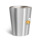 サメ わりとおもいのビールとエビフライとサメ　色付き文字無しVer. Thermo Tumbler