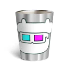 ミルトミタルのおみせの焼肉おじさんのツインカウ3Dメガネ Thermo Tumbler