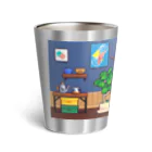 にく、ましましで。の部屋ドット絵 Thermo Tumbler