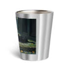 おかづあいのねこちゅうしんの黒の三頭政治 Thermo Tumbler