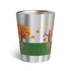 うめぼしととまととごはん。の『ね』と根。春夏秋冬バージョン。 Thermo Tumbler