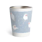 うちの白文鳥 だいぽんの白文鳥 爽やかタンブラー 【青】 Thermo Tumbler