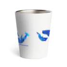 まつおるかグッズの星空ぽいクジラたち（ヨコ） Thermo Tumbler