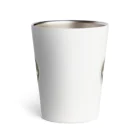 KURABOKKO zakkaのワイヤーフォックステリアのカフェ風ロゴサーモタンブラー（ブラウン） Thermo Tumbler