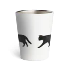 小鳥と映画館の黒猫の行進 Thermo Tumbler