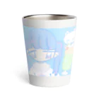 こまちゃんの絵のおみせの女の子とクリームソーダとネコ Thermo Tumbler