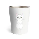 にゃ王様のお店のにゃ王さま　白　コモノ　猫 Thermo Tumbler