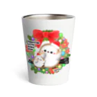 ふわっとラテしまちゃんのお店のクリスマスリースになったラテしまちゃんのグッズ Thermo Tumbler