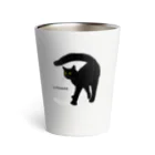 小鳥と映画館の黒猫たんのおちりが堪能出来る権利の付与 黒ロゴ Thermo Tumbler