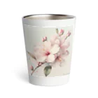 botanicalartAIの春のふんわり桜の花のアート Thermo Tumbler