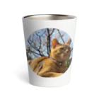 うちの末っ子画伯の猫ですかね Thermo Tumbler