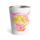 暖暖あたたかのピンクになりたい茶トラちゃん Thermo Tumbler