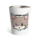 チャリティーグッズ-犬専門デザインのチワワ-チョコタン「I♡CHIHUAHUA」 Thermo Tumbler