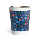 _Anzu_homedecorの3D　花々　ブルー×ピンク Thermo Tumbler