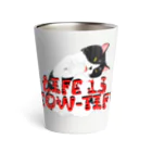 ぷんすこ(♂)のLIFE IS MEOW-TIFUL（黒ラインロゴ） Thermo Tumbler