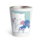 tafu tafuのかわいいポーズのしろぎんしま Thermo Tumbler