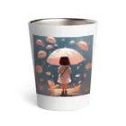 baby umbrellaの傘を持った女の子 Thermo Tumbler