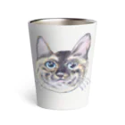 れいにゃん堂&れいにゃあ～と😺のチョークアートの見上げるサビ猫 Thermo Tumbler