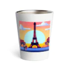 shibasannのフランスの風景のピクセルアート Thermo Tumbler