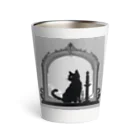 &AIのピクセルアート黒猫　30 Thermo Tumbler