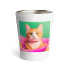 《Derekの絶賛工房中！》のイケイケ猫ちゃん Thermo Tumbler