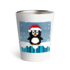 フリーダムのクリスマスの陽気なペンギン Thermo Tumbler