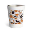 猫猫猫のハロウィン　猫　かぼちゃ Thermo Tumbler