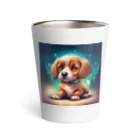 春乃遊羽アイディアイラストショップの可愛い犬のイラスト Thermo Tumbler