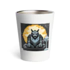 umakoiの満月を背景に祀られる狼男の像のドット絵 Thermo Tumbler