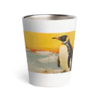 コウテイペンギン至上主義の夕日とコウテイペンギン Thermo Tumbler