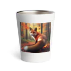 終わらない夢🌈の秋の森のキツネ🦊 Thermo Tumbler