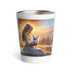 DeenaDeeのGolden Hour Embrace  夕暮れの抱擁 Thermo Tumbler