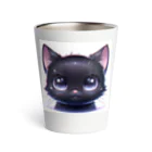 niko&PANDA shopのかわいい黒猫のクローズアップイラスト Thermo Tumbler