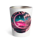 RetrowaveFlowerのRetrowaveFlowerー富士山ー Thermo Tumbler