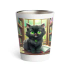 yoiyononakaの図書室の黒猫01 Thermo Tumbler