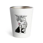 ayatoraの暑さにたえられない猫(文字なし) Thermo Tumbler