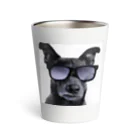 dogstagram.jpのサングラスをかけた犬 Thermo Tumbler