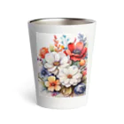 Lemon teaのたくさんの花々を Thermo Tumbler