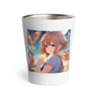 Koyo3181のフクロウの知識を共有する女の子 Thermo Tumbler