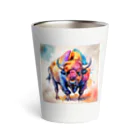 【ma chérie】A treasury of love.のカラフルバッファロー Thermo Tumbler